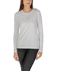 ARMANI EXCHANGE - White Cotton Long Sleeve T - Lyst