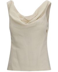 Brunello Cucinelli - Beige Viscose Blouse - Lyst