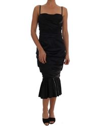 Dolce & Gabbana - Dolce Gabbana Black Mermaid Ruched Gown Dress - Lyst