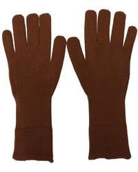Dolce & Gabbana - Brown Cashmere Knitted Hands Mitten Mens Gloves - Lyst