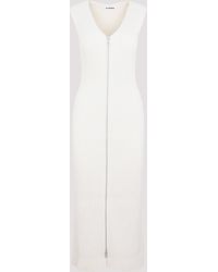 Jil Sander - Natural White Cotton Dress - Lyst