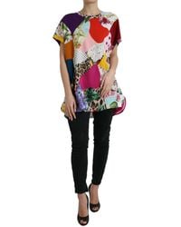 Dolce & Gabbana - Patchwork Cotton Silk Blouse Top - Lyst