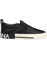 Dolce & Gabbana - Black Quilted Slip On Low Top Sneakers Shoes - Lyst