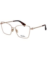 Max Mara - Rose Gold Metal Glasses (frames) - Lyst