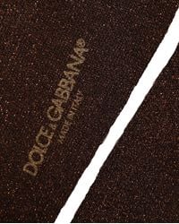 Dolce & Gabbana - Dark Brown Viscose Logo Mid Calf Accessory Socks - Lyst