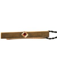Dolce & Gabbana - Tone Brass Crystal Branded Tie Clip Bar - Lyst