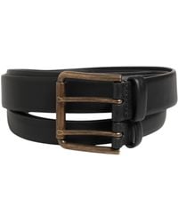 Dolce & Gabbana - Double Strap Leather Brass Buckle Belt 100Lf - Lyst