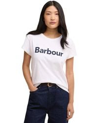 Barbour - White Cotton T - Lyst
