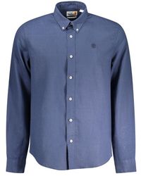 Timberland - Blu Linen Men Shirt - Lyst