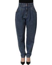Dolce & Gabbana - Dark Blue Cotton Stretch Tapered Denim Jeans - Lyst