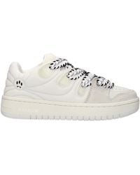 Barrow - White Leather Low Top Sneakers - Lyst