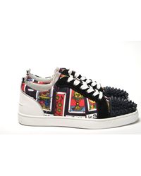 Christian Louboutin Red Black Louis Junior Spikes Sneaker Shoes – AUMI 4