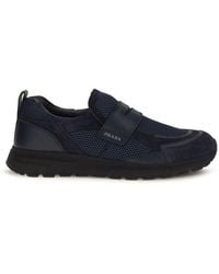 Prada - Blue Calf Leather Bos Taurus Athletic Sneakers - Lyst