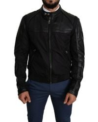 Dolce & Gabbana - Elegant Bomber With Leather Accents - Lyst