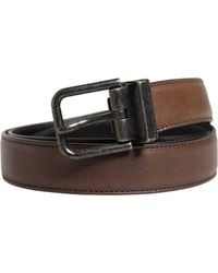 Dolce & Gabbana - Classic Leather Metal Buckle Belt Calf - Lyst