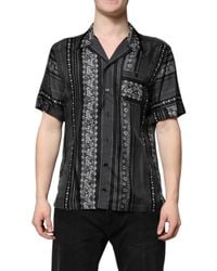 Dolce & Gabbana - Silk Floral Print Short Sleeves Shirt - Lyst