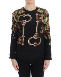 Dolce & Gabbana - Key Floral Print Silk Blouse Top - Lyst