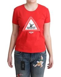 Moschino - Cotton Swim Graphic Triangle Print T-Shirt - Lyst