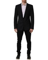 Dolce & Gabbana - Dark Blue Wool Single Breasted Blazer Jacket - Lyst