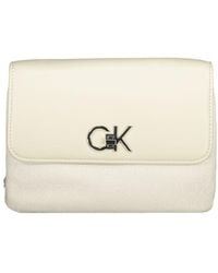 Calvin Klein - Beige Polyester Handbag - Lyst