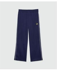 MSGM - Blue Polyester Joggers (workout Pants) - Lyst