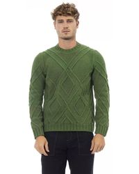 Alpha Studio - Elegant Crewneck Sweater In Lush - Lyst