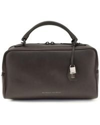 Brunello Cucinelli - Brown Calf Leather Bos Taurus Shoulder Bag - Lyst