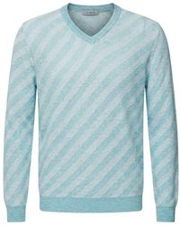 Malo - Light Blue Linen Men's Sweater - Lyst
