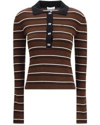 Ganni - Brown Wool Oves Aries Polo Shirt - Lyst