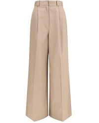 Balenciaga - Beige Cotton Flared Pants - Lyst