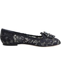 Dolce & Gabbana - Taormina Lace Crystals Flats Shoes - Lyst