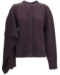 The Attico - Brown Wool Oves Aries Cardigan - Lyst