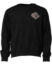 Dolce & Gabbana - Black Logo Embroidery Sweatshirt Sweater - Lyst