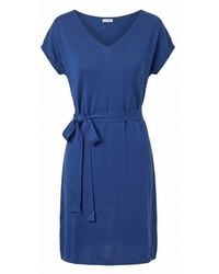 Malo - Blue Silk Dress - Lyst