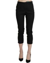 Bencivenga - Black High Waist Skinny Cropped Dress Trouser Pants - Lyst