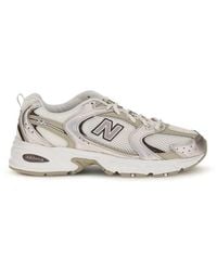 New Balance - Beige Fabric Athletic Sneakers - Lyst