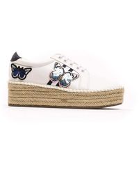 Greenhouse Polo House Polo Navy With Butterfly Platform Trainers - White