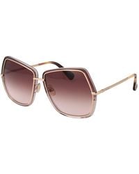 Max Mara - Gold Metal Sunglasses - Lyst