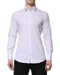 Dolce & Gabbana - Stripes Cotton Long Sleeve Formal Shirt - Lyst