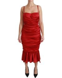 Dolce & Gabbana - Silk Stretch Mermaid Bodycon Dress - Lyst