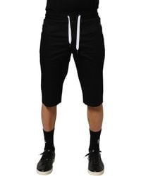 Dolce & Gabbana - Black Cotton Stretch Men Bermuda Shorts - Lyst