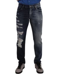 Dolce & Gabbana - Slimfit Ripped Jeans - Lyst