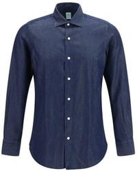 Finamore 1925 - Blue Denim Shirt - Lyst