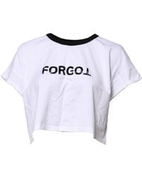 Dolce & Gabbana - White Graphic Print Crew Neck Cropped T - Lyst