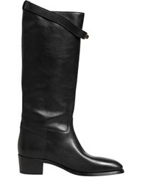 Dolce & Gabbana - Black Logo Plaque Over The Calf Boots Shoes - Lyst