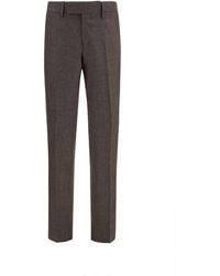 Lardini - Brown Viscose Dress Pants - Lyst