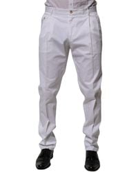 Dolce & Gabbana - Cotton Dress Slim Formal Trouser Pants Elastane - Lyst