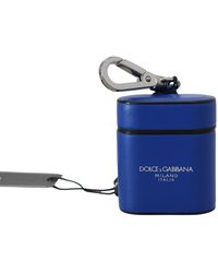Dolce & Gabbana - Leather Silver Metal Logo Airpods Case - Lyst