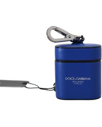 Dolce & Gabbana - Leather Silver Metal Logo Airpods Case - Lyst