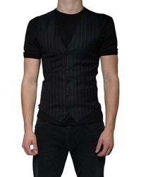 Dolce & Gabbana - Leather Waistcoat Dress Formal Vest - Lyst